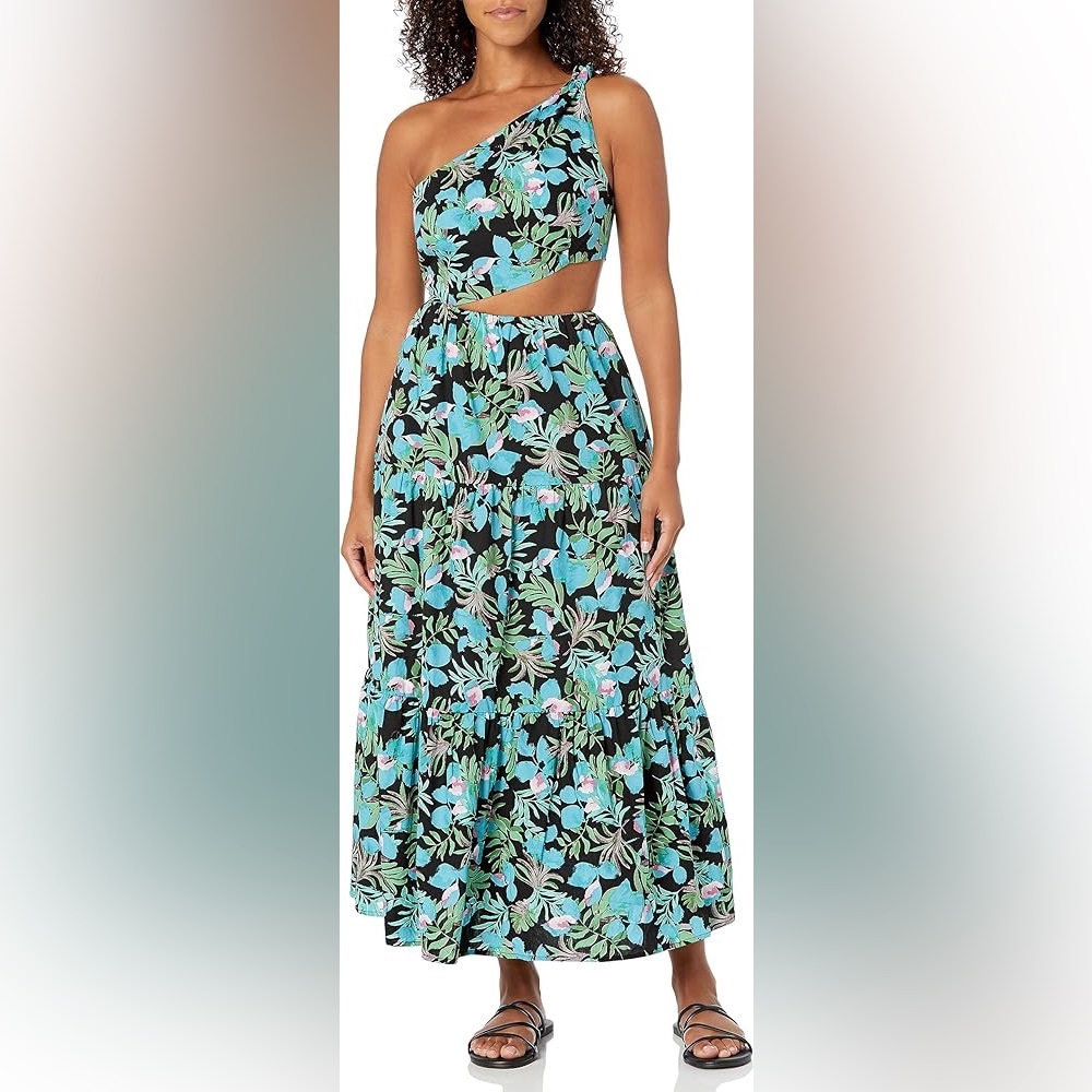 Moon River Tropical One Shoulder Dress size XS